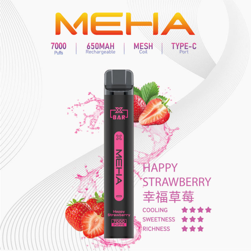 MEHA魅嗨小黑條-7000口一次性抛棄式-幸福草莓