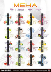 MEHA魅嗨小黑條-7000口一次性抛棄式-全口味圖