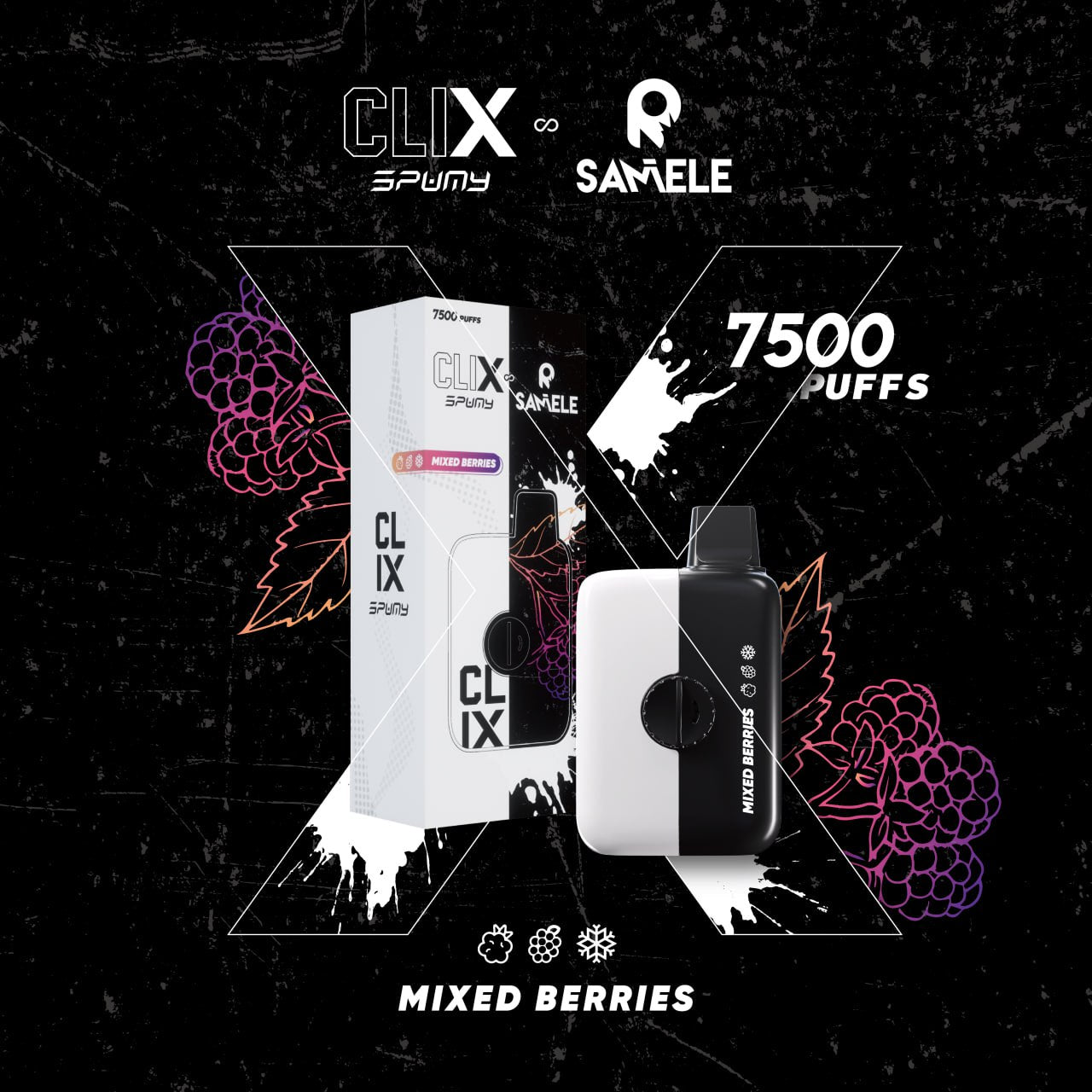 Spumy-clix-6000口抛棄式一次性-綜合莓果